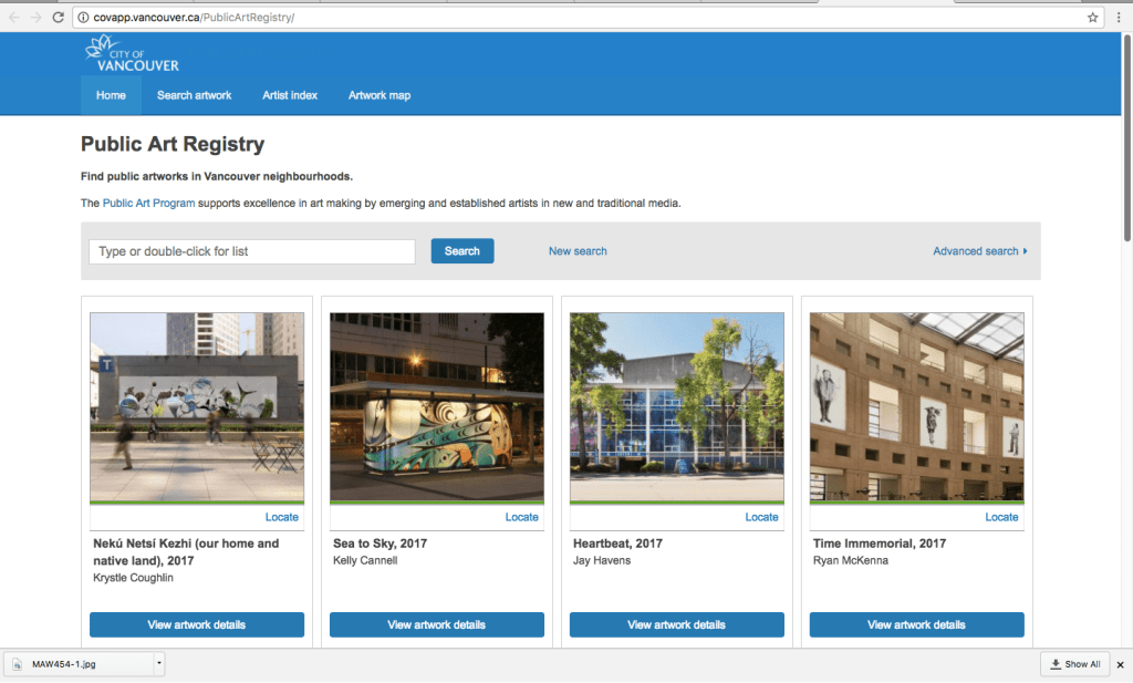 Online Makeover: City of Vancouver Public Art&nbsp;Registry